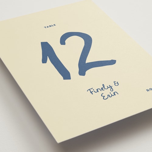 This is a sea table numbers with standard by Ani Somi called big heart wedding printing on doublethick in standard