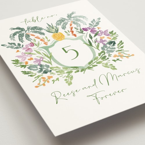 This is a jungle table numbers with standard by Petra Kern called tropical dreams printing on doublethick in standard