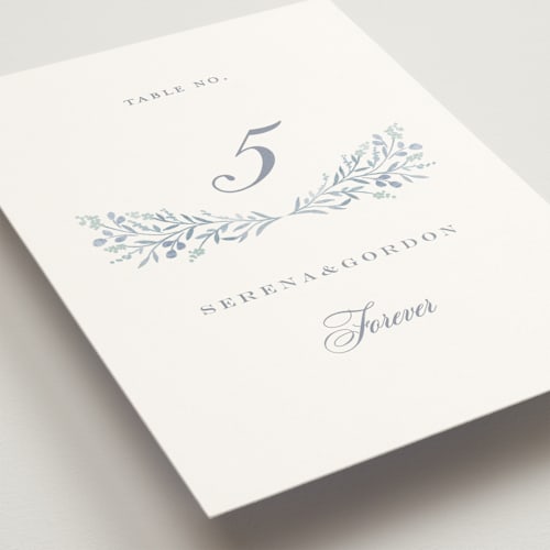 This is a glacier table numbers with standard by Petra Kern called monogrammed printing on doublethick in standard