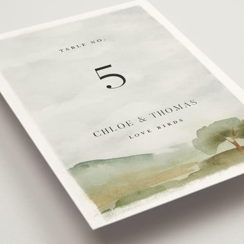 This is a emerald table numbers with standard by Petra Kern called countryside printing on doublethick in standard