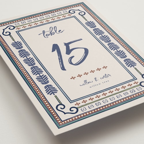 This is a neptune table numbers with standard by Kelly Watkins called vase printing on doublethick in standard