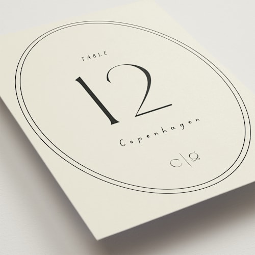 This is a onyx table numbers with standard by Alaina Cherup called la graine printing on doublethick in standard