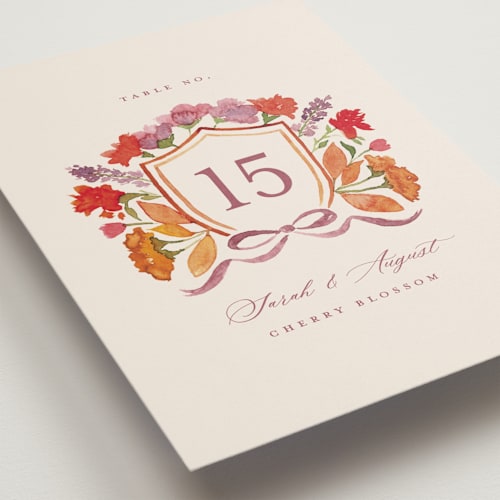 This is a autumn table numbers with standard by Pink House Press called crest fall printing on doublethick in standard