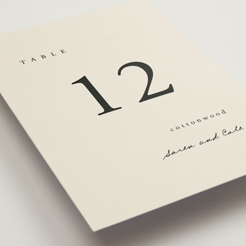 This is a linen table numbers with standard by Brianne Larsen called simply printing on doublethick in standard