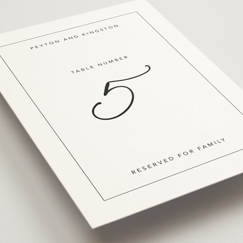 This is a inked table numbers with standard by Design Lotus called join together printing on doublethick in standard