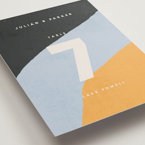 This is a sunset table numbers with standard by Robin Ott called canyon wall printing on doublethick in standard