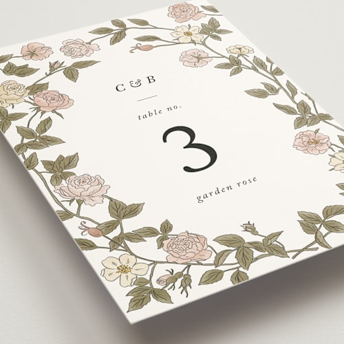 This is a snow table numbers with standard by Cedar and Grey called vintage roses printing on doublethick in standard