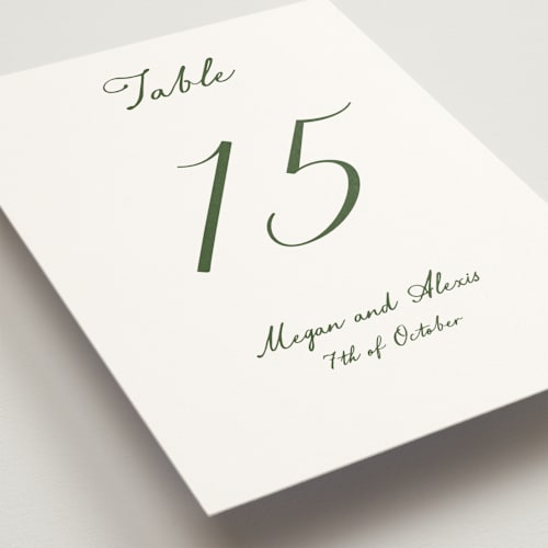 This is a moss table numbers with standard by Cass Loh called handwritten printing on doublethick in standard