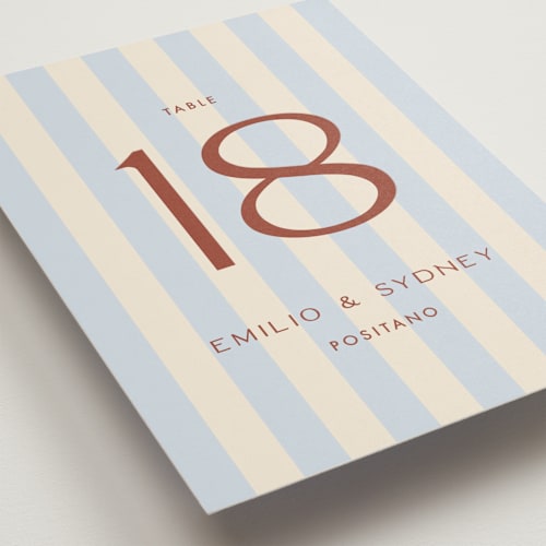 This is a sky table numbers with standard by Ellen Schlegelmilch called palmetto printing on doublethick in standard