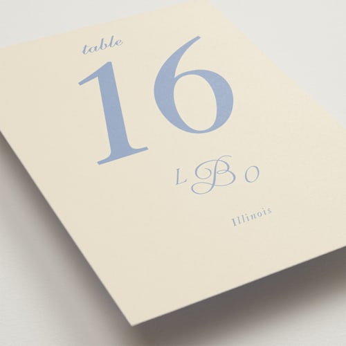 This is a ocean table numbers with standard by Baumbirdy called luxe printing on doublethick in standard