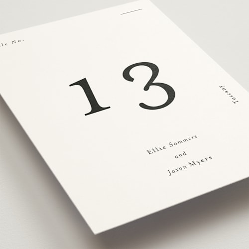 This is a ink table numbers with standard by Blustery August called tuscany printing on doublethick in standard