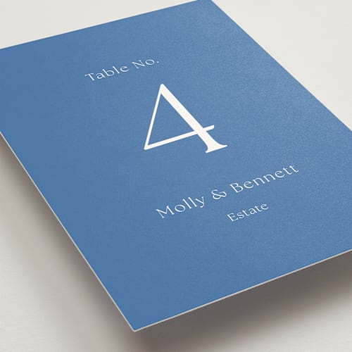 This is a santorini table numbers with standard by Megan Davis called perriand printing on doublethick in standard