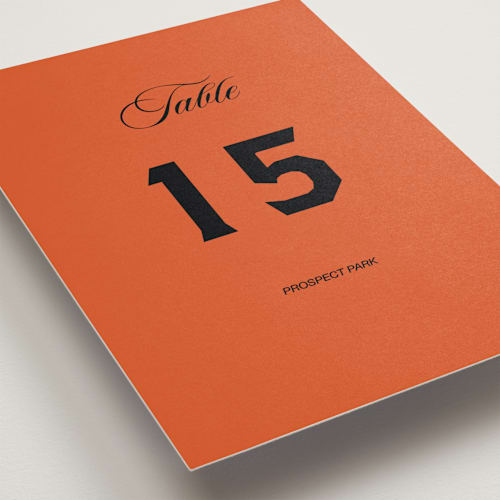 This is a amaro table numbers with standard by Studio Suku called bold and demure printing on doublethick in standard