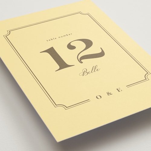 This is a mimosa table numbers with standard by Leah Bisch called enchanted rose from disney's beauty & the beast printing on doublethick in standard