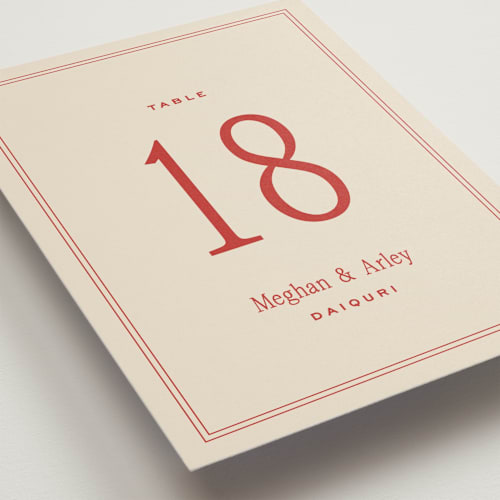 This is a cherry table numbers with standard by Ellen Schlegelmilch called cherry printing on doublethick in standard