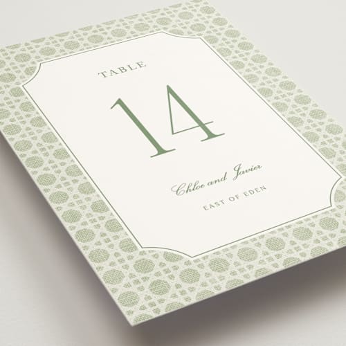 This is a garden table numbers with standard by Kelly Schmidt called summer linen printing on doublethick in standard