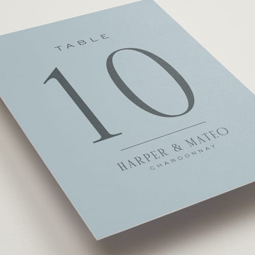 This is a sky table numbers with standard by Nicole Walsh called close-up printing on doublethick in standard