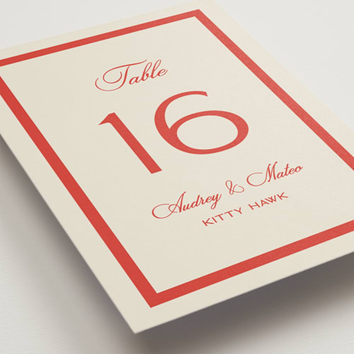 This is a lobster table numbers with standard by Jackie Crawford called kitty hawk printing on doublethick in standard
