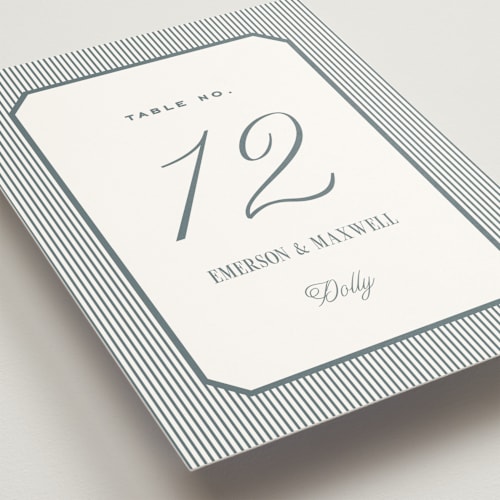This is a capri table numbers with standard by Emily Betts called modern stripes printing on doublethick in standard