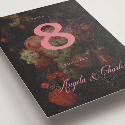 This is a mulberry table numbers with standard by Kamala Nahas called renaissance printing on doublethick in standard