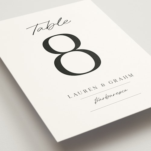 This is a noir table numbers with standard by Shiny Penny Studio called countryside villa printing on doublethick in standard