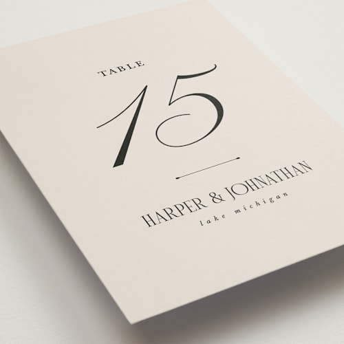 This is a linen table numbers with standard by Kate Ahn called mirin printing on doublethick in standard