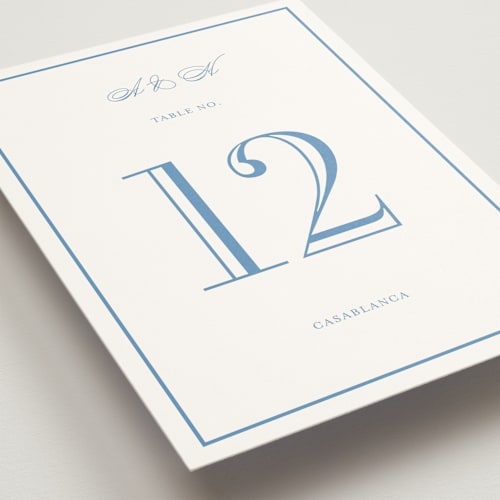 This is a sky table numbers with standard by Megan Davis called hepburn printing on doublethick in standard
