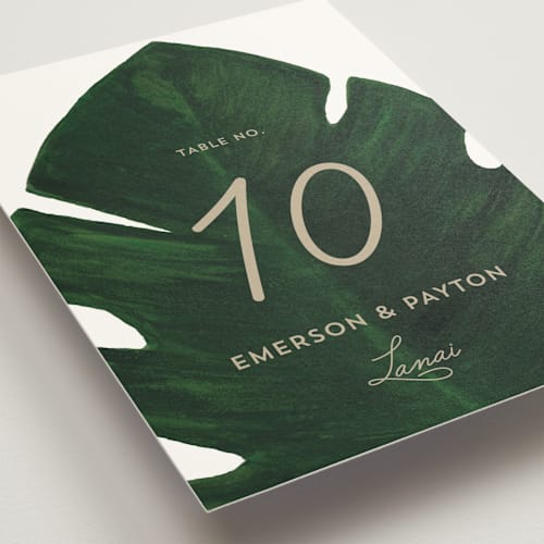 This is a classic palm table numbers with standard by Kaydi Bishop called palm printing on doublethick in standard