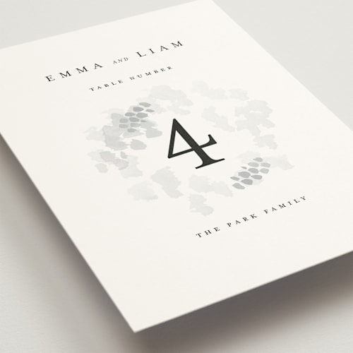 This is a classic white table numbers with standard by Design Lotus called a thousand years printing on doublethick in standard