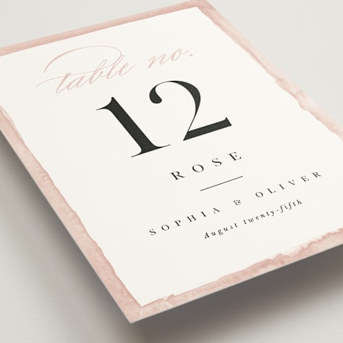 This is a blush table numbers with standard by Pixel and Hank called first love printing on doublethick in standard