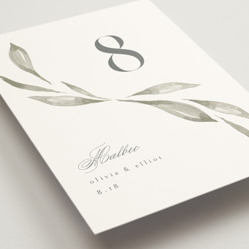 This is a leaf table numbers with standard by Kristie Kern called whispered leaves printing on doublethick in standard