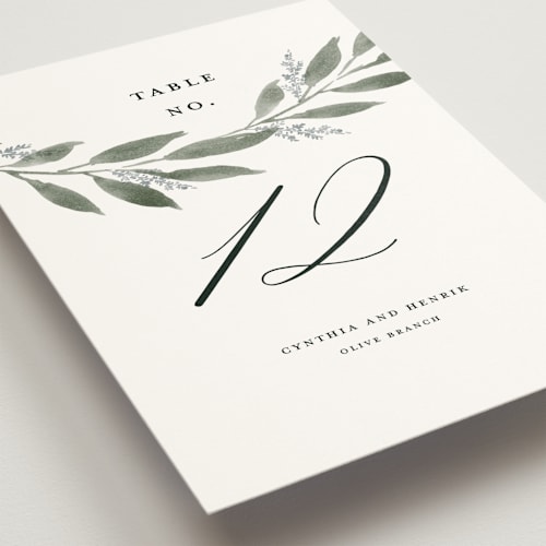 This is a heather table numbers with standard by Stacey Meacham called pressed foliage printing on doublethick in standard