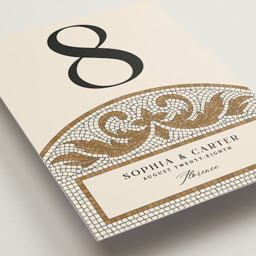 This is a sand table numbers with standard by GeekInk Design called floral mosaic printing on signature in standard