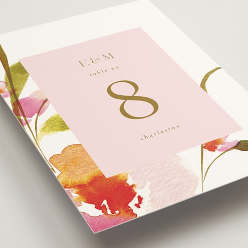 This is a blossom table numbers with standard by Angela Marzuki called colorwash floral printing on signature in standard