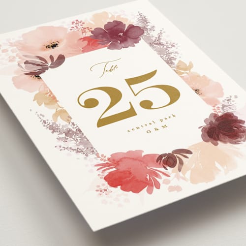 This is a autumn table numbers with standard by Phrosné Barwood called autumn fest printing on doublethick in standard