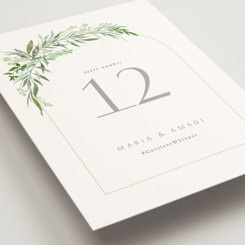 This is a fern table numbers with standard by Creo Study called i do printing on doublethick in standard