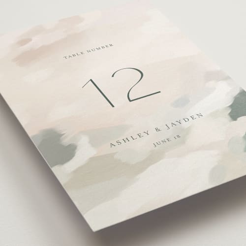 This is a forest table numbers with standard by Melanie Severin called vista printing on doublethick in standard