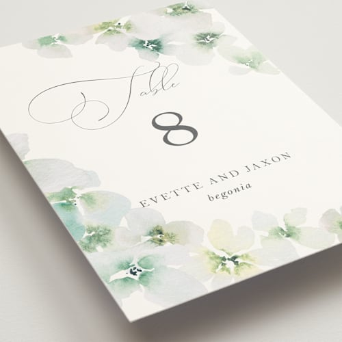 This is a springtime table numbers with standard by Design Lotus called whispered printing on doublethick in standard