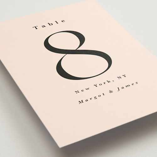 This is a blush table numbers with standard by Hudson meet Rose called soho printing on doublethick in standard