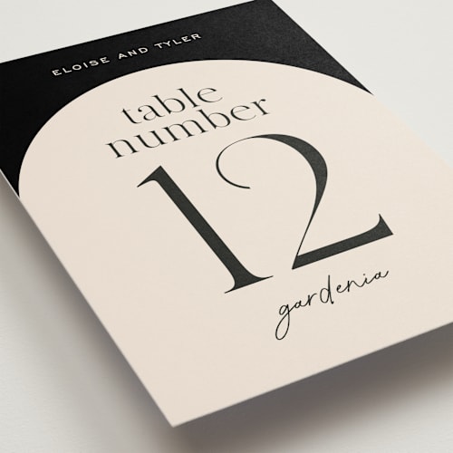 This is a noir table numbers with standard by Jessica Corliss called little party big love printing on doublethick in standard