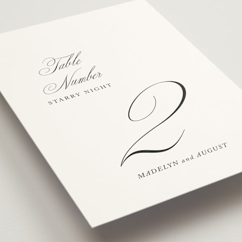 This is a snow bright table numbers with standard by Design Lotus called when i fall in love printing on doublethick in standard