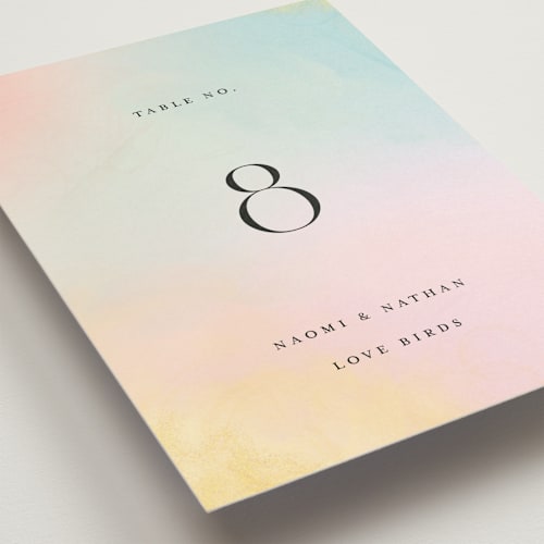 This is a sunrise table numbers with standard by Petra Kern called marshmallow printing on doublethick in standard