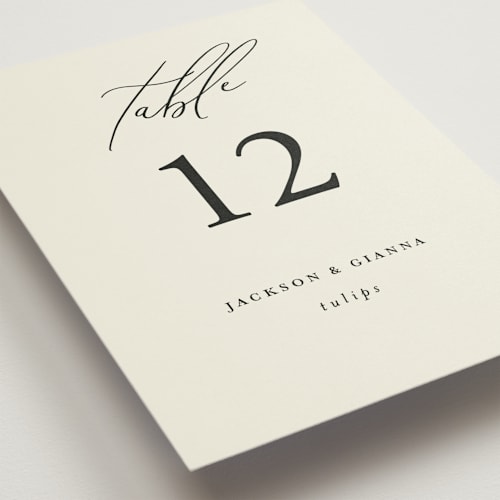 This is a vanilla table numbers with standard by Louise Kay called love and faith printing on doublethick in standard