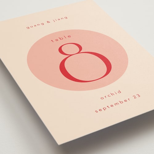 This is a blossom table numbers with standard by Hudson meet Rose called unity printing on doublethick in standard