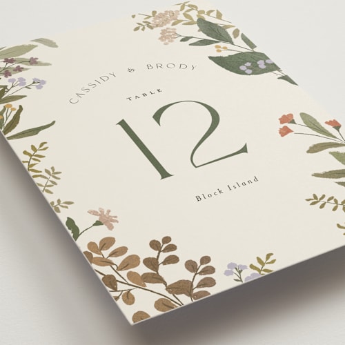 This is a natural table numbers with standard by Jennifer Wick called ellsworth printing on doublethick in standard