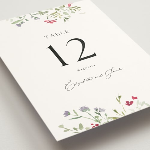 This is a cloud table numbers with standard by Everett Paper Goods called brynn printing on doublethick in standard