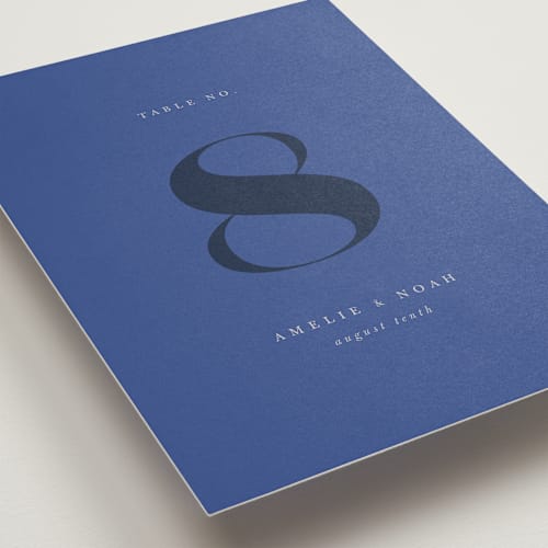 This is a marseille bleu table numbers with standard by Up Up Creative called centro printing on doublethick in standard