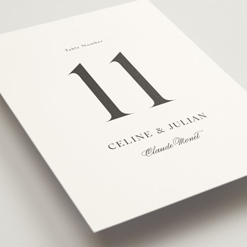 This is a opal table numbers with standard by Melanie Kosuge called celine printing on doublethick in standard