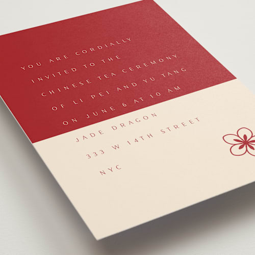 This is a poppy wedding invitations with standard by Deborah Chou called two toned printing on signature in standard