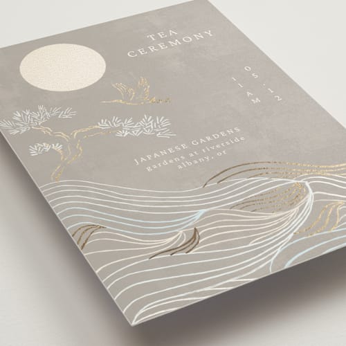 This is a ash foil stamped wedding invitations with foil pressed by Jelena Vuletic called asahi printing on signature in standard